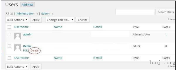 WordPress Delete Pages
