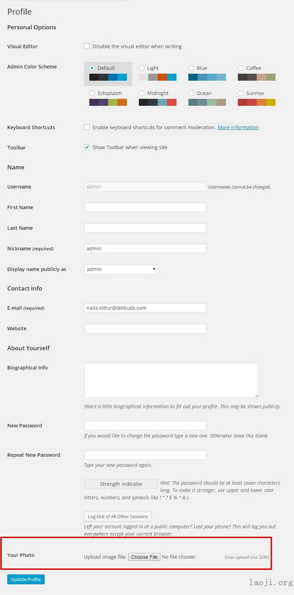 WordPress User Photo