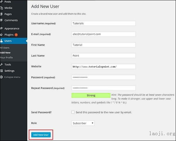 WordPress Add Users