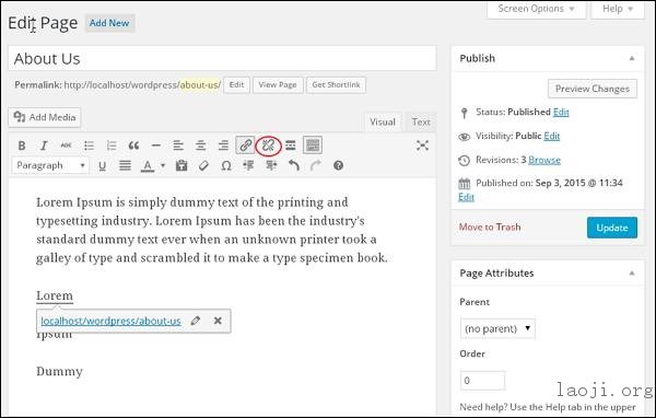 WordPress Delete Links