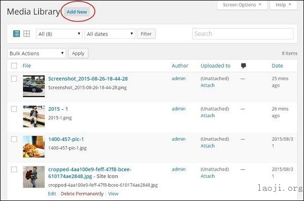 WordPress Media Library