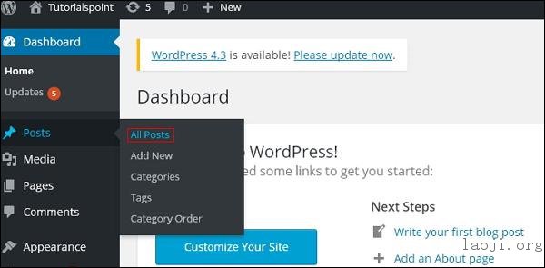 WordPress Edit Posts