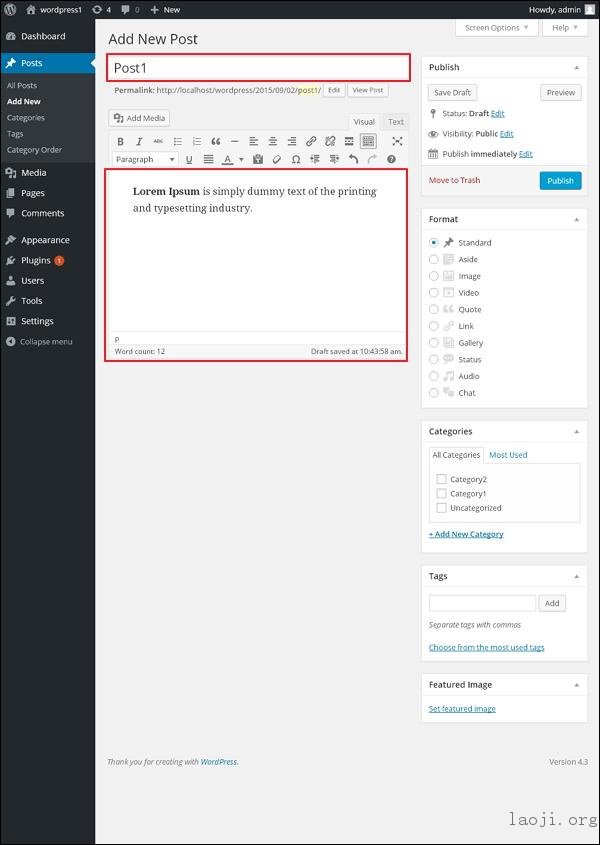 WordPress Add Posts