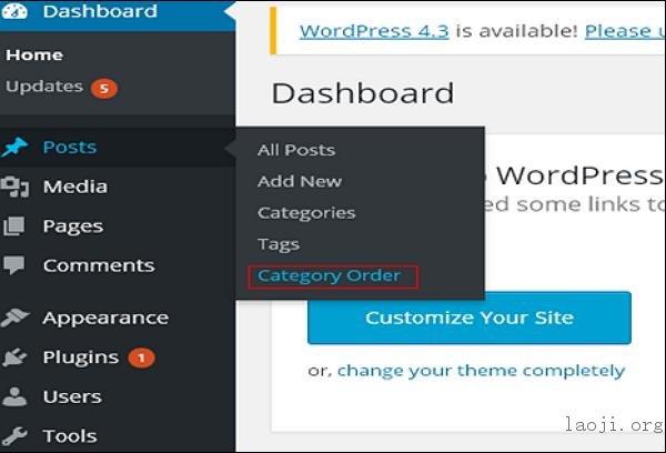 WordPress arrange category